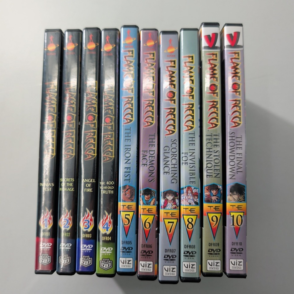 Flame of Recca DVD Set Vol 1-10 Viz Media Anime Tournament Edition Series